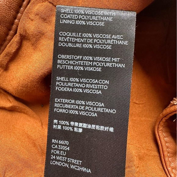 Free People Midnight Magic Mini Skirt Faux Leather Skirt Brown Cognac Size 4 - Picture 7 of 7